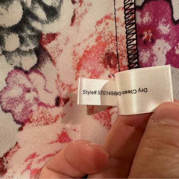 BOSTON PROPER Women 8 Fit&flare Dress Rose Floral Printed Red Black Swing - Picture 4 of 6